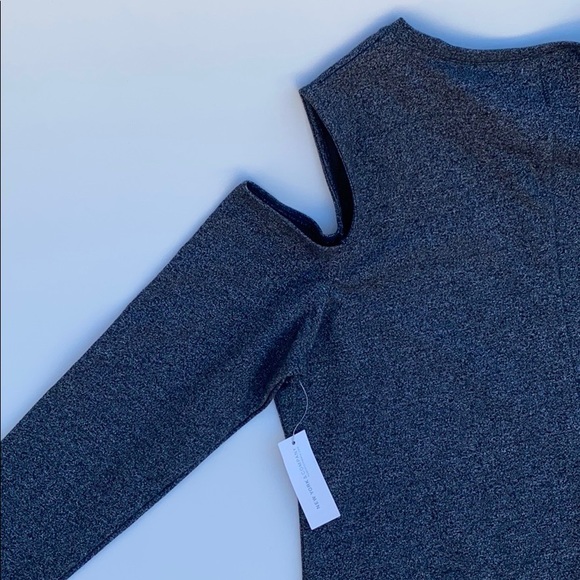 New York & Co Gray Shoulder Less Long Sleeve Dress - Picture 7 of 8